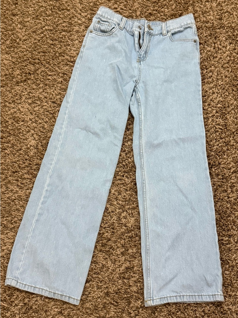 Kids Light Blue Straight-Leg Denim Jeans